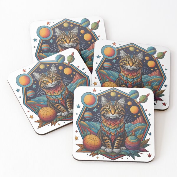 Item preview, Celestial Cat with Planets designed and sold by Qlutique.
