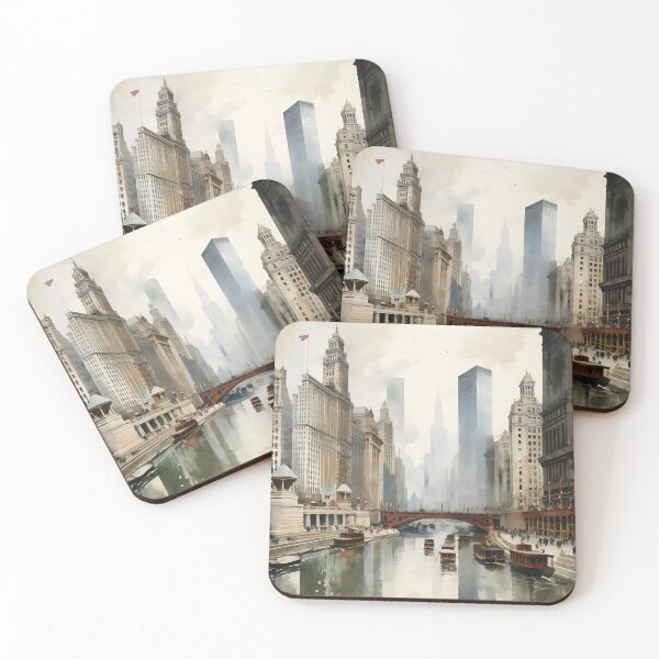 Item preview, vintage sepia photo of 1920s chicago poster, designed and sold by dcrc.