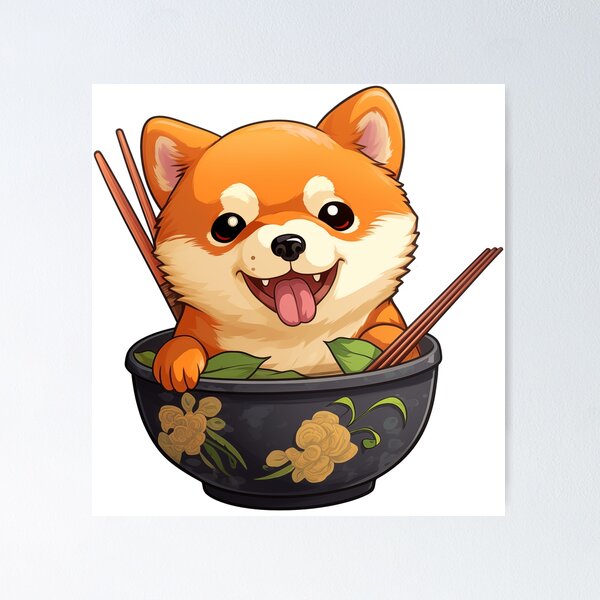 Item preview, Shiba Inu en tazón de ramen designed and sold by LowBrowContent.
