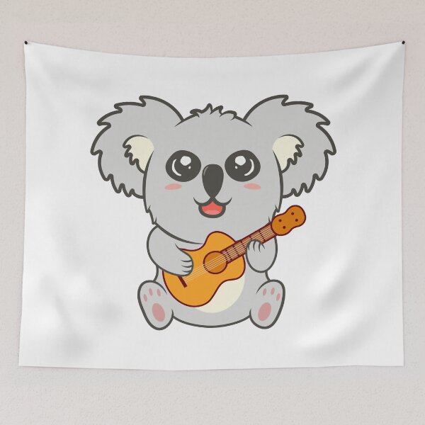 Item preview, Adorable koala Playing Acoustic Guitar Cartoon designed and sold by RayanPod.