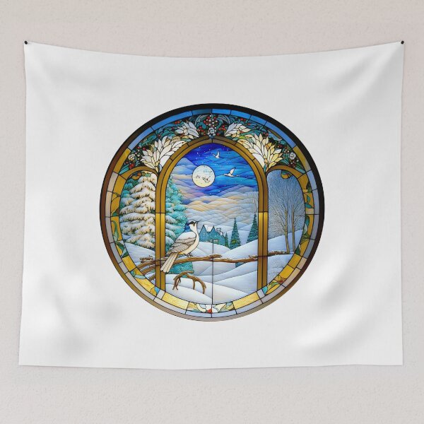 Item preview, Stained Glass Night Christmas Windows designed and sold by witch-night.