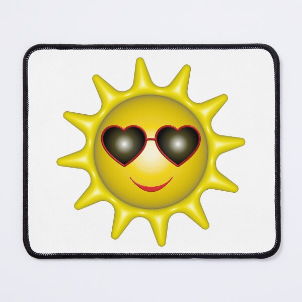 Item preview, 3D smiling summer cartoon cute sun with heart shaped sunglasses designed and sold by NataliaVVV.