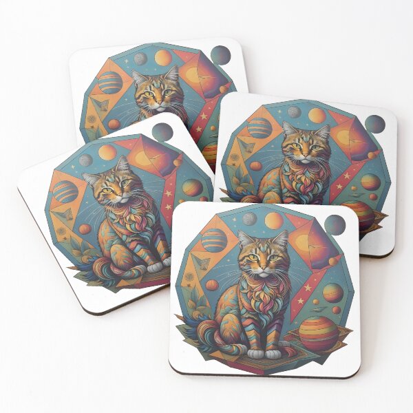 Item preview, Celestial Cat with Planets designed and sold by Qlutique.