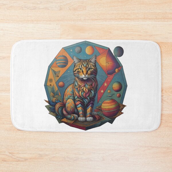 Item preview, Celestial Cat with Planets designed and sold by Qlutique.