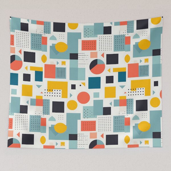 Item preview, 80s Circles Squared geometric pattern  designed and sold by Yislaaik Digital Marketing.