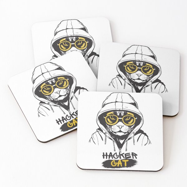Item preview, hacker cat designed and sold by HafsaIrfan.