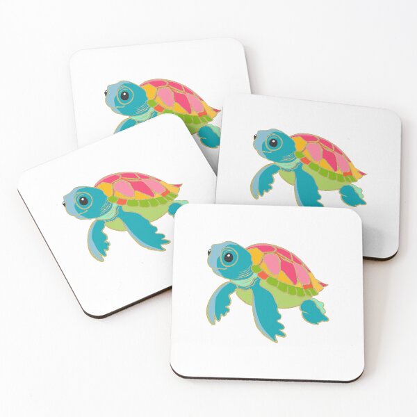 Item preview, Turquoise Sea Turtle with Golden Lines designed and sold by LenkaDesign.