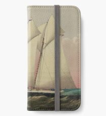 Vintage Schooner Yacht Illustration (1870) iPhone Wallet/Case/Skin
