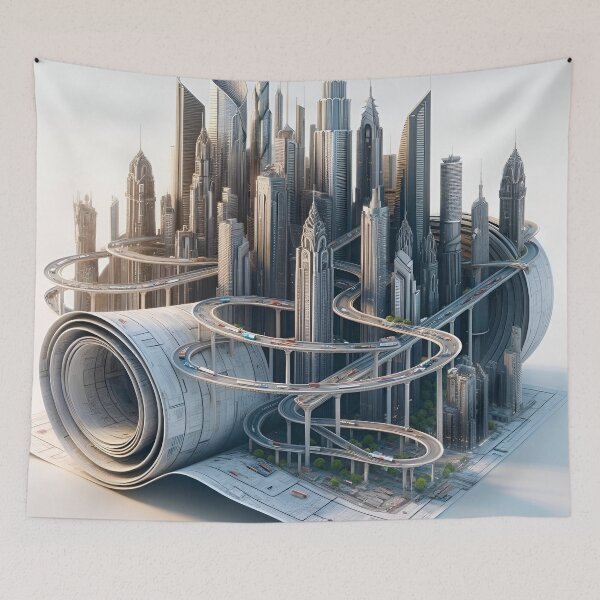 Item preview, "Architectural Genesis: A City Unfolds" designed and sold by APARTAI EU.
