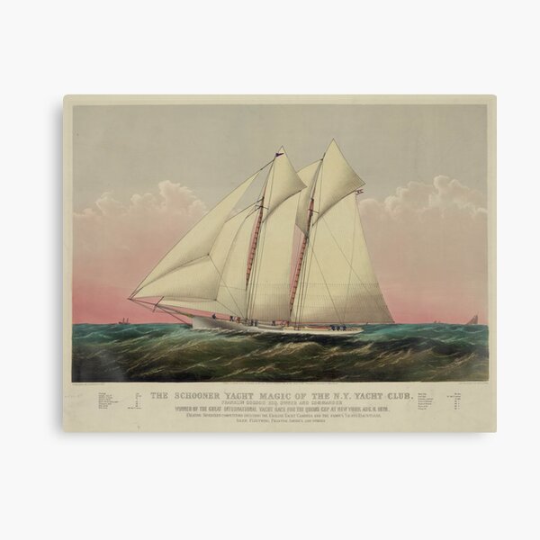 Item preview, Vintage Schooner Yacht Illustration (1870) designed and sold by BravuraMedia.