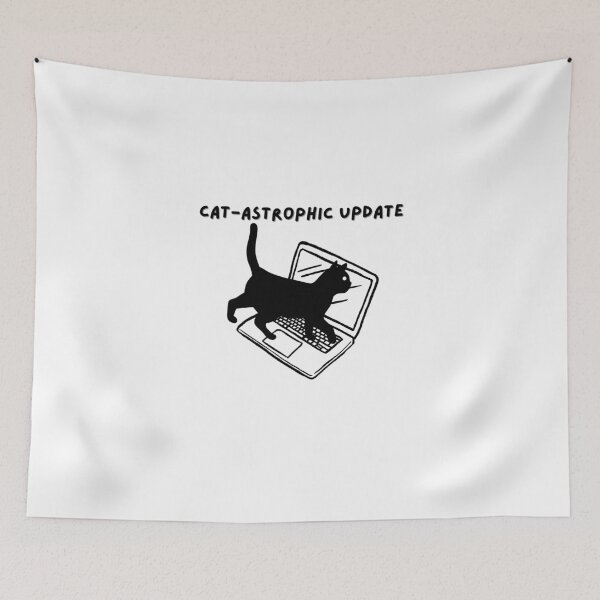 Item preview, catastrophic update funny cat and computer designed and sold by IdeasStudio.
