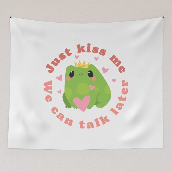 Item preview, frog lover kawaii cute kissing frog designed and sold by KataMarekArt.