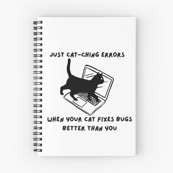 Item preview, catching errors funny cat and computer designed and sold by IdeasStudio.