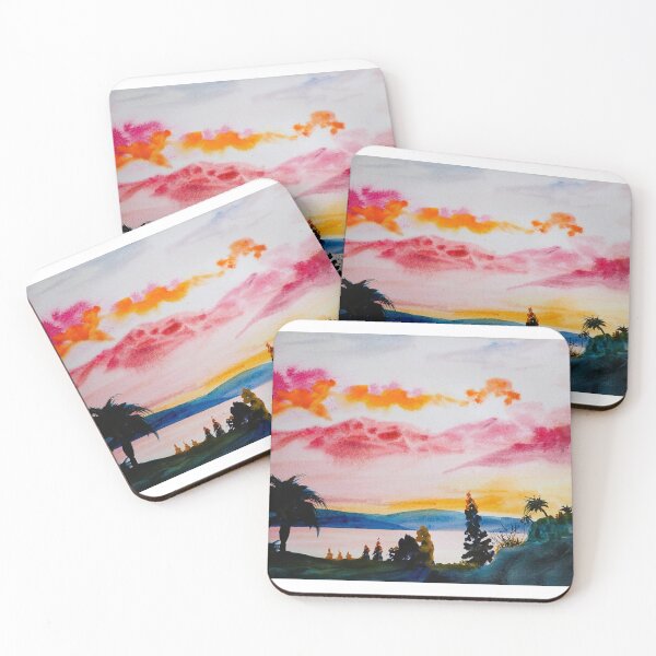 Item preview, Watercolor of Sunset Over Lake Chapala, Ajijic Mexico designed and sold by julyperson.