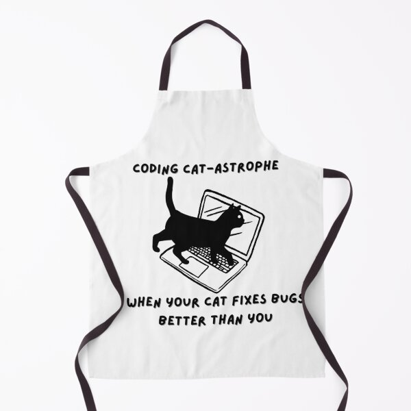 Item preview, coding catastrophe funny cat and computer designed and sold by IdeasStudio.