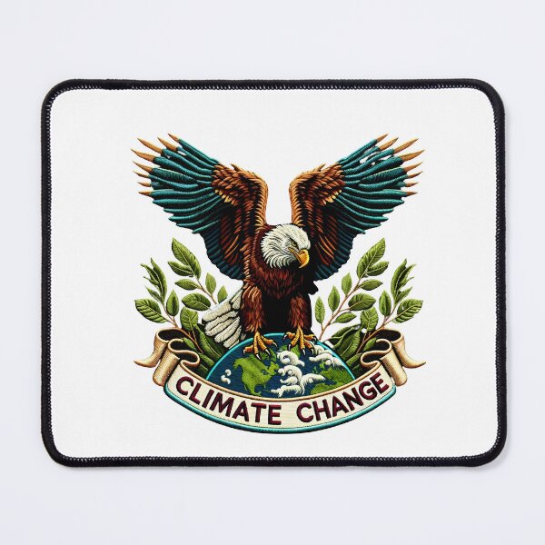 Item preview, Eagle Climate Change Embroidery Art designed and sold by #Adulting Central.
