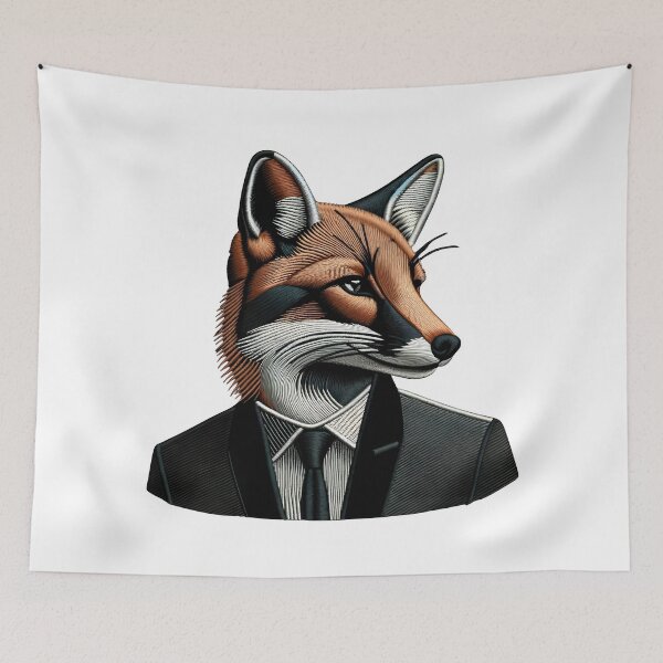 Item preview, Fox Adulting Embroidery Illustration designed and sold by #Adulting Central.