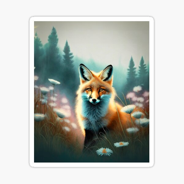 Item preview, Red Fox in Daisies designed and sold by Blue Horse Photo Magic.