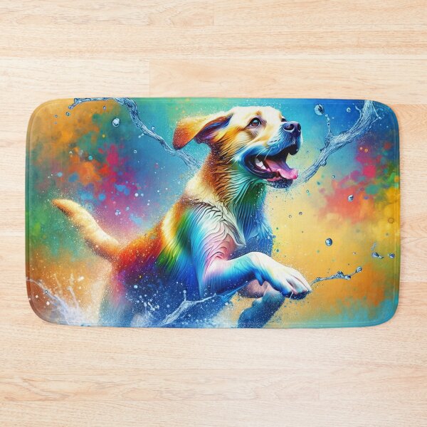 Item preview, Labrador Retriever Splashing in Water  | Joyful Dog Beach Art designed and sold by TheMostLikely.