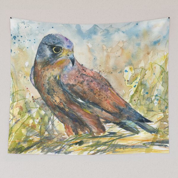 Item preview, Kestrel watercolour naomi neale art painting designed and sold by NaomiNeale.