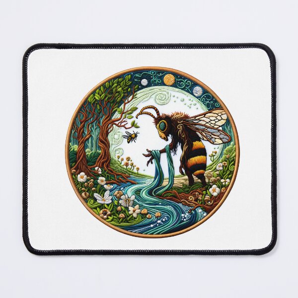 Item preview, Bee Biodiversity Embroidery Artwork designed and sold by #Adulting Central.