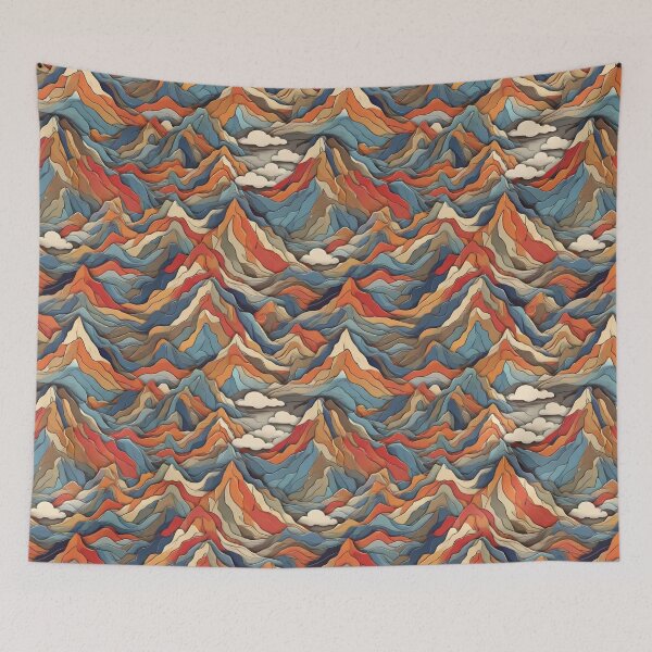 Item preview, Pattern of colorful mountains designed and sold by CreativeSparkzz.