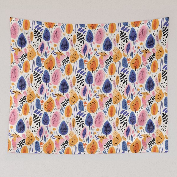 Item preview, Block-Print Colourful Forest designed and sold by Deepestblue.