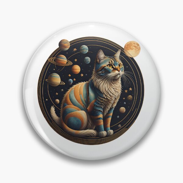 Item preview, Celestial Cat with Planets designed and sold by Qlutique.