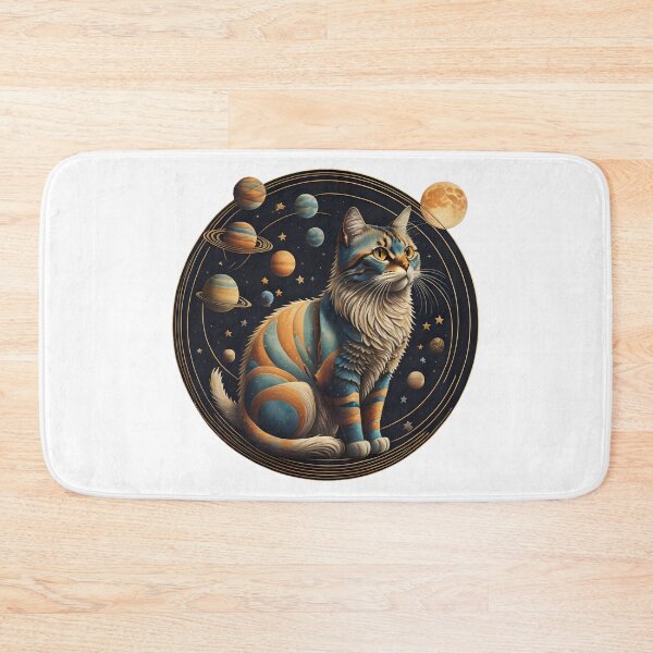 Item preview, Celestial Cat with Planets designed and sold by Qlutique.