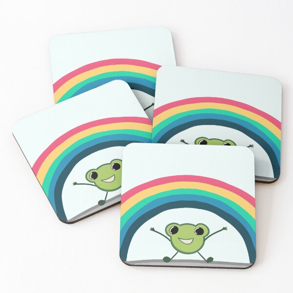 Item preview, Tiny frog standing under a rainbow designed and sold by hellenjellen.