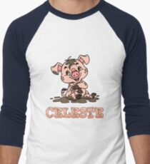 Celeste Piggy Men's Baseball ¾ T-Shirt