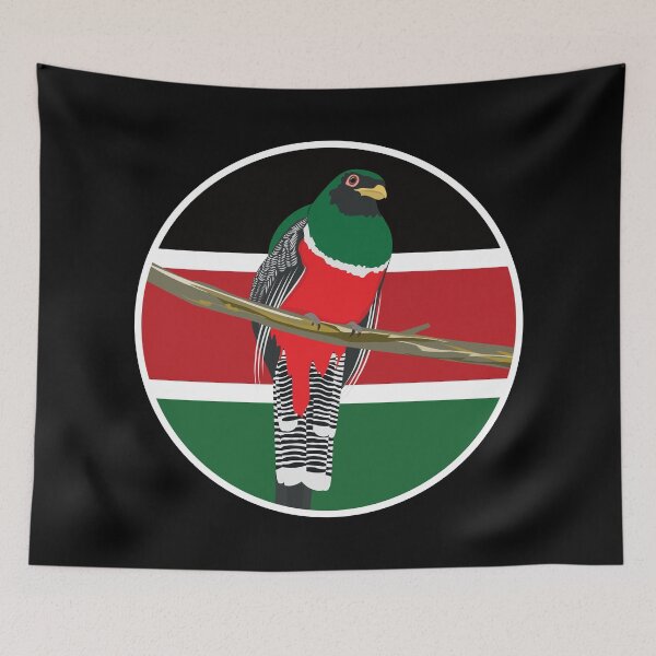 Item preview, Kenya Collared trogon Kenyan National Animal Flag designed and sold by FlagX.