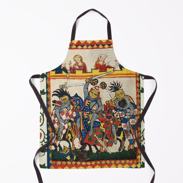 Item preview, MEDIEVAL TOURNAMENT, FIGHTING KNIGHTS WITH DAMSELS AND RED WILD ROSES designed and sold by BulganLumini.