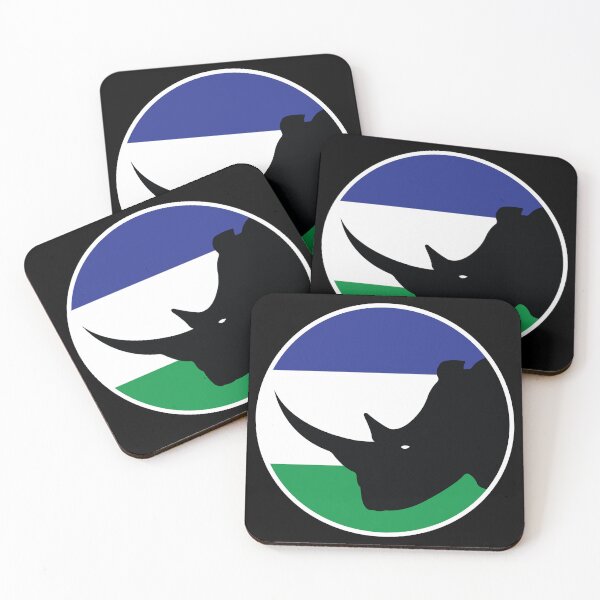 Item preview, Lesotho Black rhino Basotho National Animal Flag designed and sold by FlagX.