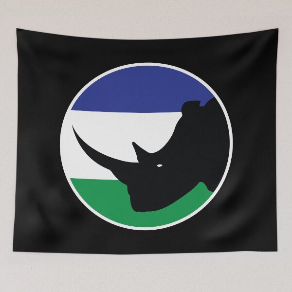 Item preview, Lesotho Black rhino Basotho National Animal Flag designed and sold by FlagX.