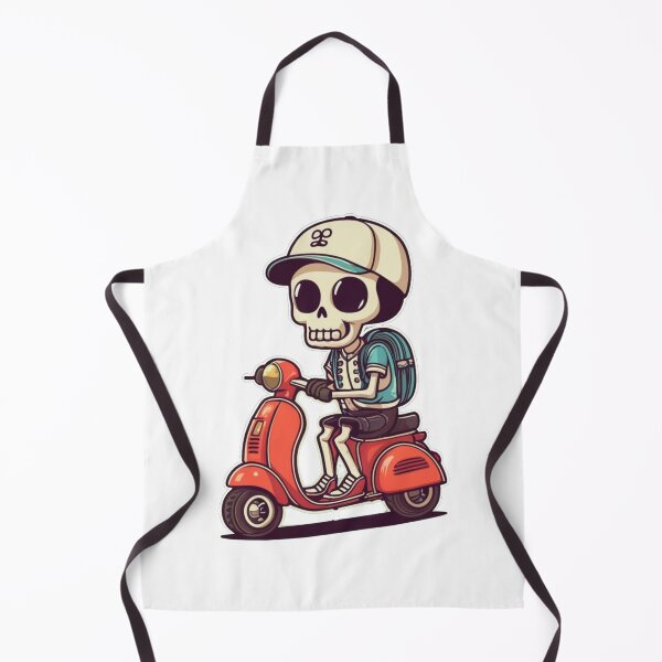 Aperçu de l'œuvre squelette preppy sur scooter en chapeau de baseball créée et vendue par bukajart.