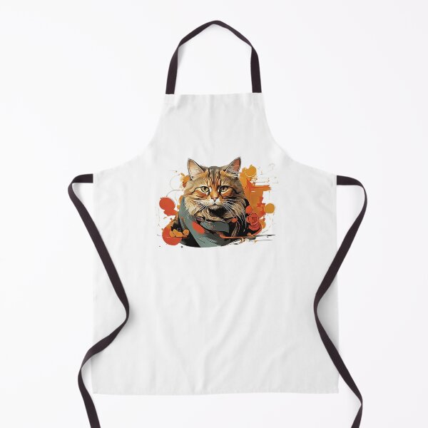 Item preview, Cat in Grey Scarf and Orange petals designed and sold by Zest Dose.