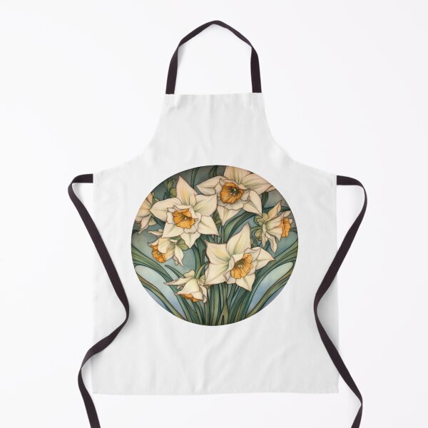 Item preview, Narcissus Flower: December Birth flower - Watercolour Art Nouveau Inspired Narcissus Flower Round Design designed and sold by DarlaEdnaFleur.