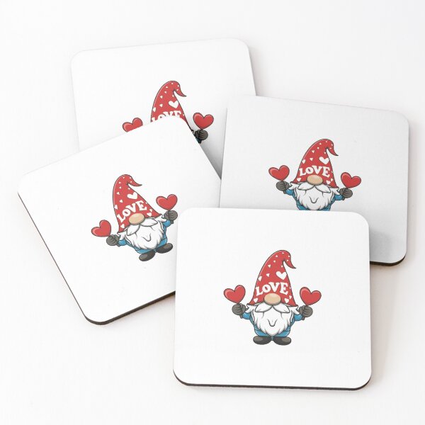 Item preview, Gnome with love hat holding hearts designed and sold by Zest Dose.