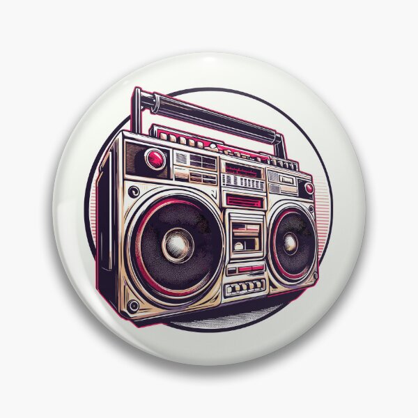 Item preview, Retro-style boombox designed and sold by ColorraidCRTS.