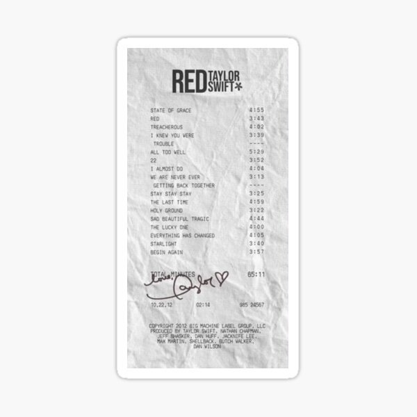 LOVER - TAYLOR SWIFT, ALBUM RECEIPT