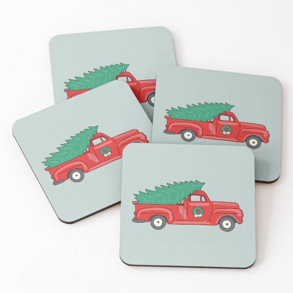 Item preview, Little Red Truck Hauling a Christmas Tree designed and sold by thebcarts.