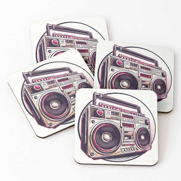 Item preview, Retro-style boombox designed and sold by ColorraidCRTS.