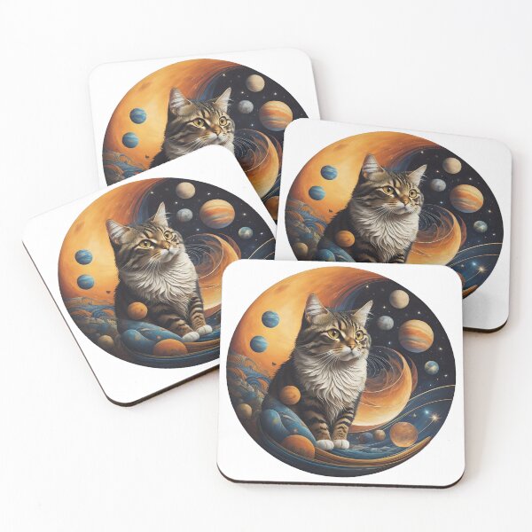 Item preview, Celestial Cat with Planets designed and sold by Qlutique.