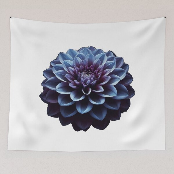 Item preview, Indigo Dahlia - Macro Beauty designed and sold by TextileTrove.