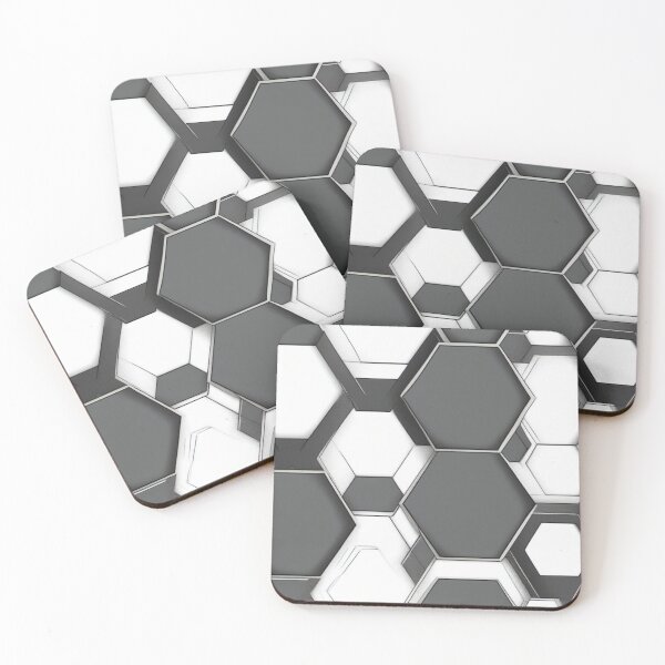Item preview, Charcoal Hexagons Grey Black White Design  designed and sold by Pawel Oska.