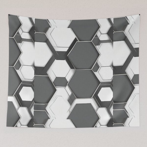 Item preview, Charcoal Hexagons Grey Black White Design  designed and sold by Pawel Oska.