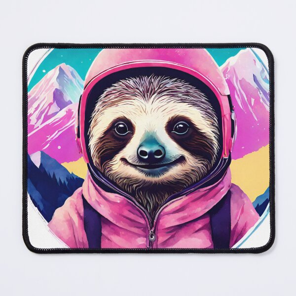 Item preview, Cute SLOTH Skiing Lazy on the Dolomites Mountains at Sunset - Vaporwave Winter Adventure 10 designed and sold by SlothcoreVibes.