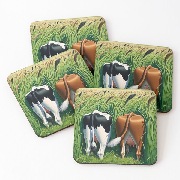 Item preview, Rustic Charm - Whimsical Cow Art designed and sold by Moo-larious Creations From Down Udder.