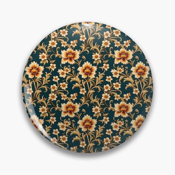 Item preview, Floral Art Elegant & Royal Navy Gold Autumn Flower 2X designed and sold by Zeporas Castle.